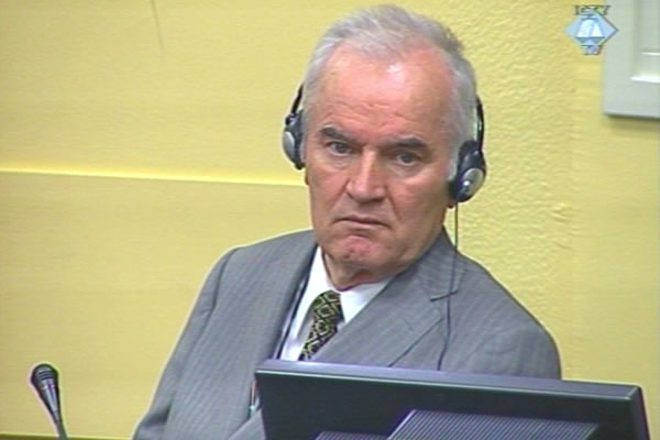 Ratko Mladić u sudnici Tribunala