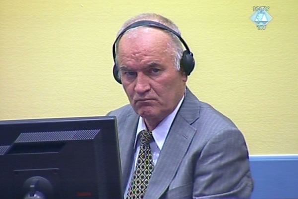 Ratko Mladić u sudnici Tribunala