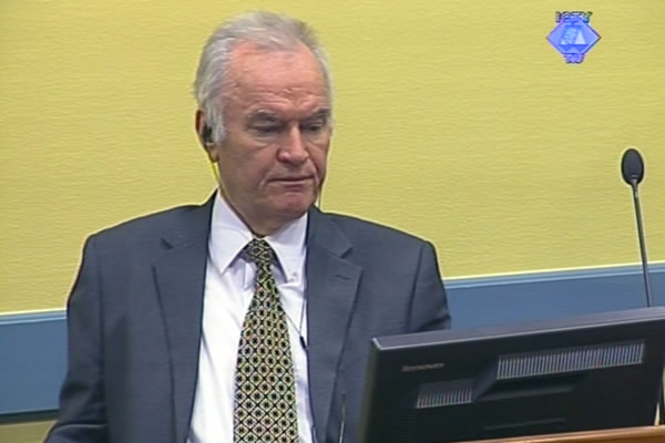 Ratko Mladić u sudnici Tribunala