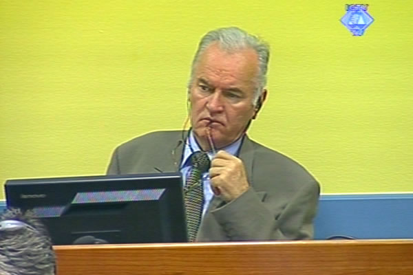 Ratko Mladić u sudnici Tribunala