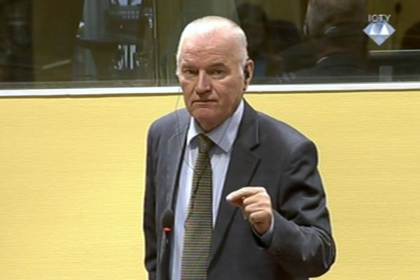 Ratko Mladić u sudnici Tribunala
