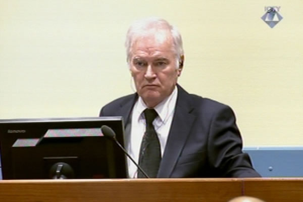 Ratko Mladić u sudnici Tribunala