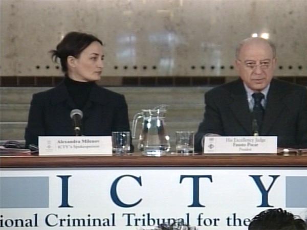 Fausto Pocar na konferenciji za štampu